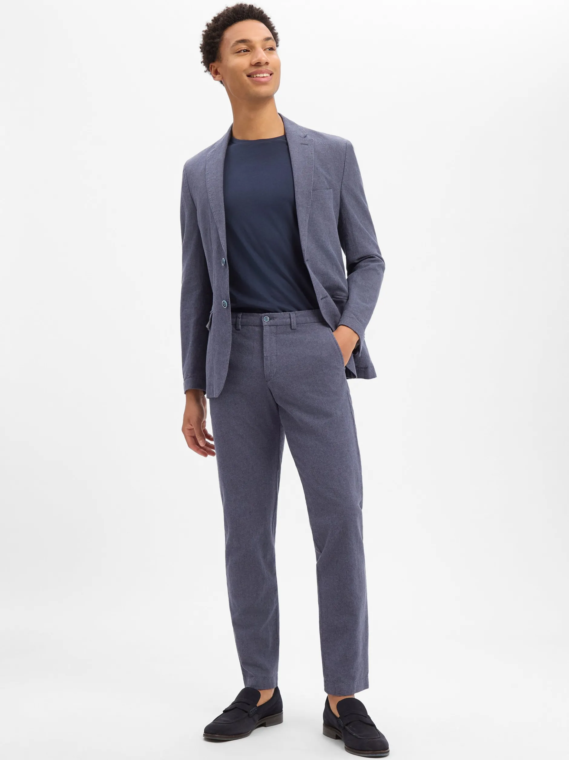 Nils Sundström Herren Baukasten-Hose mit Leinenanteil in indigo