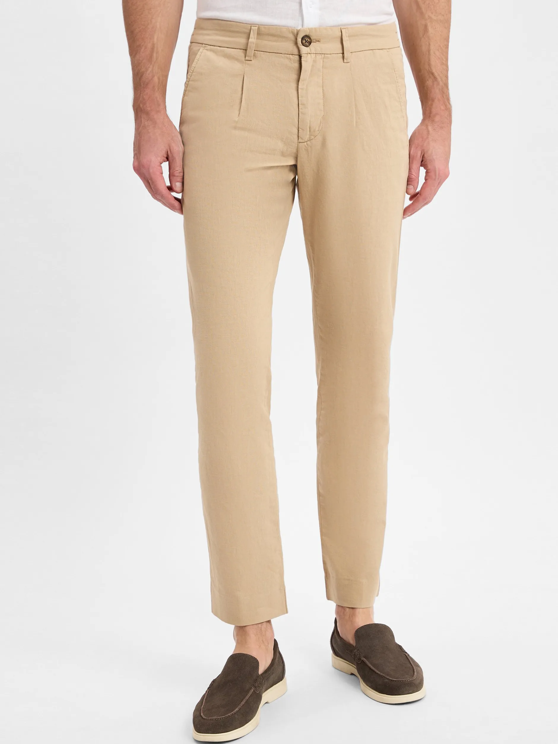 Nils Sundström Herren Hose mit Leinenanteil in beige