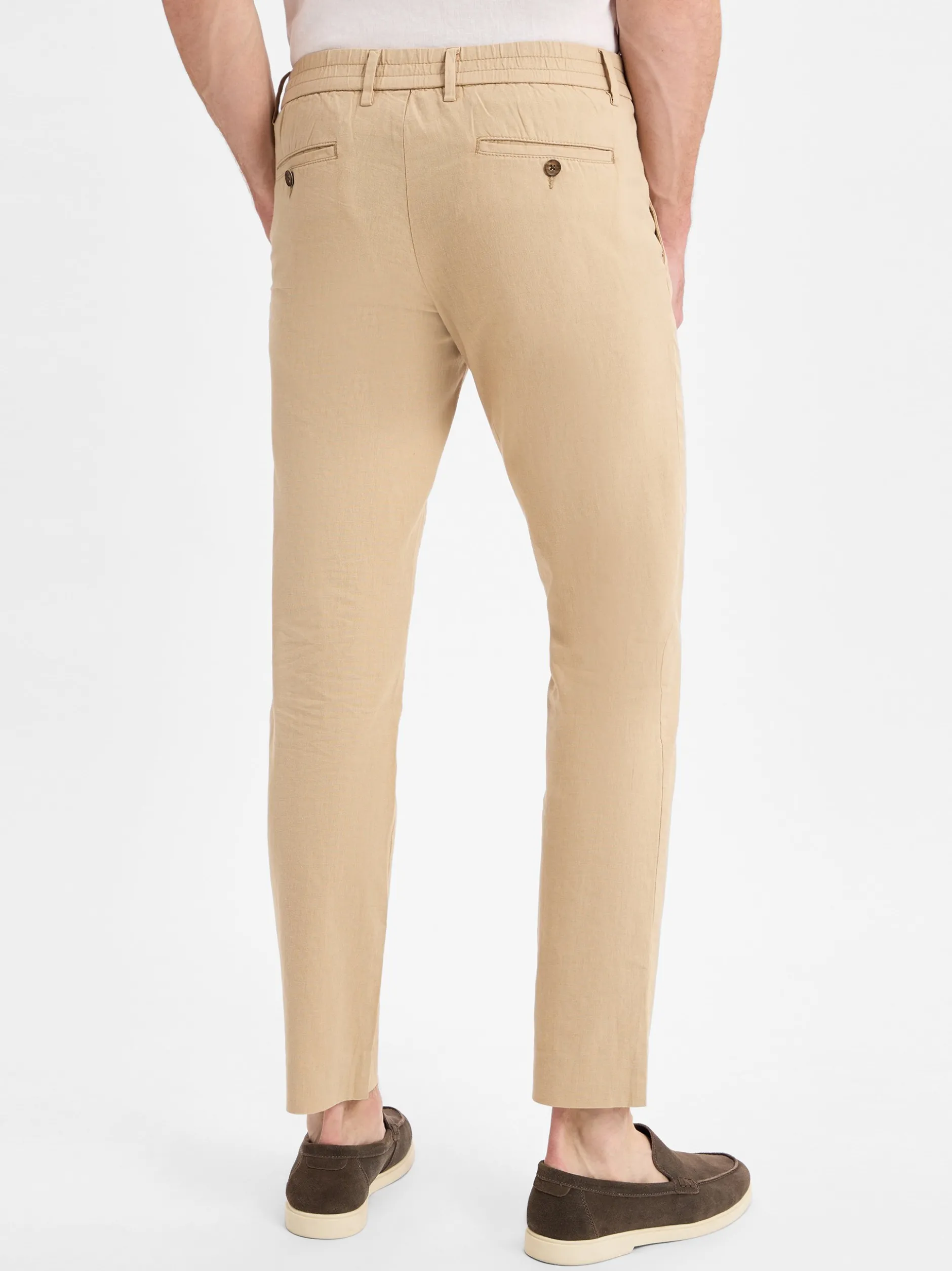 Nils Sundström Herren Hose mit Leinenanteil in beige
