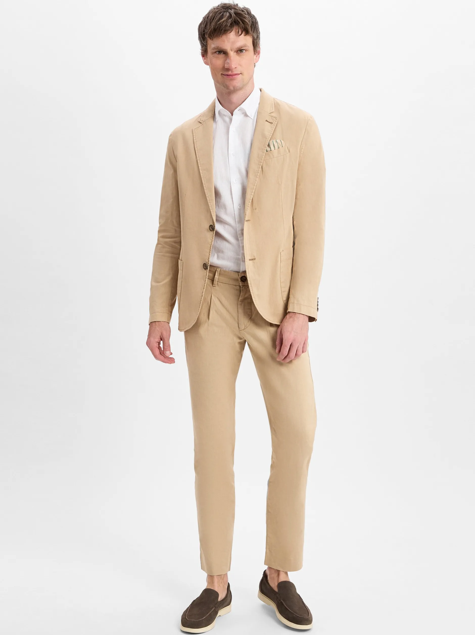 Nils Sundström Herren Hose mit Leinenanteil in beige