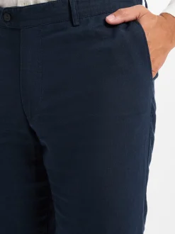 Nils Sundström Herren Leinenhose in marine - Länge: lang