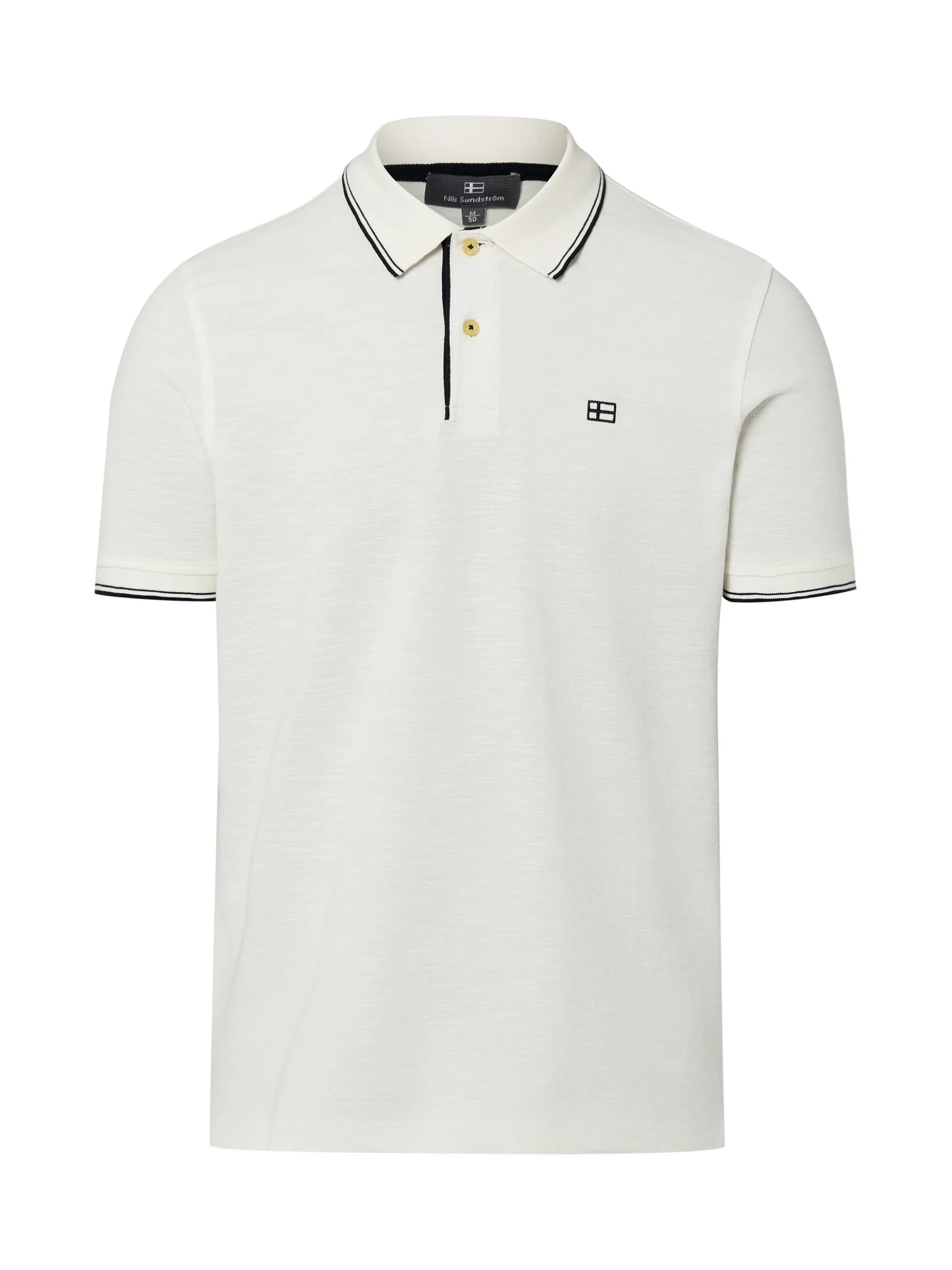 Nils Sundström Herren Poloshirt in weiß - Ärmel: kurzarm
