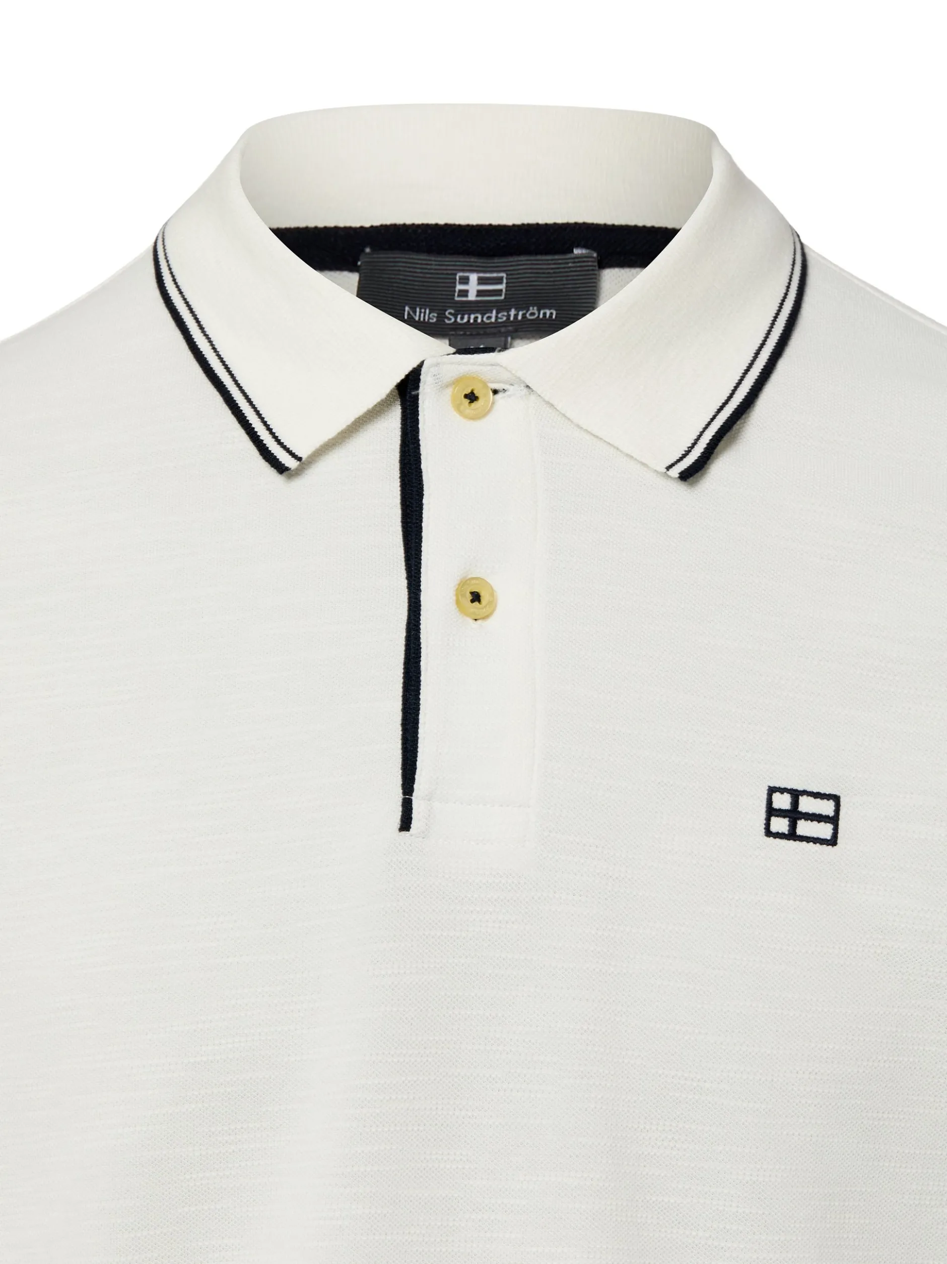 Nils Sundström Herren Poloshirt in weiß - Ärmel: kurzarm