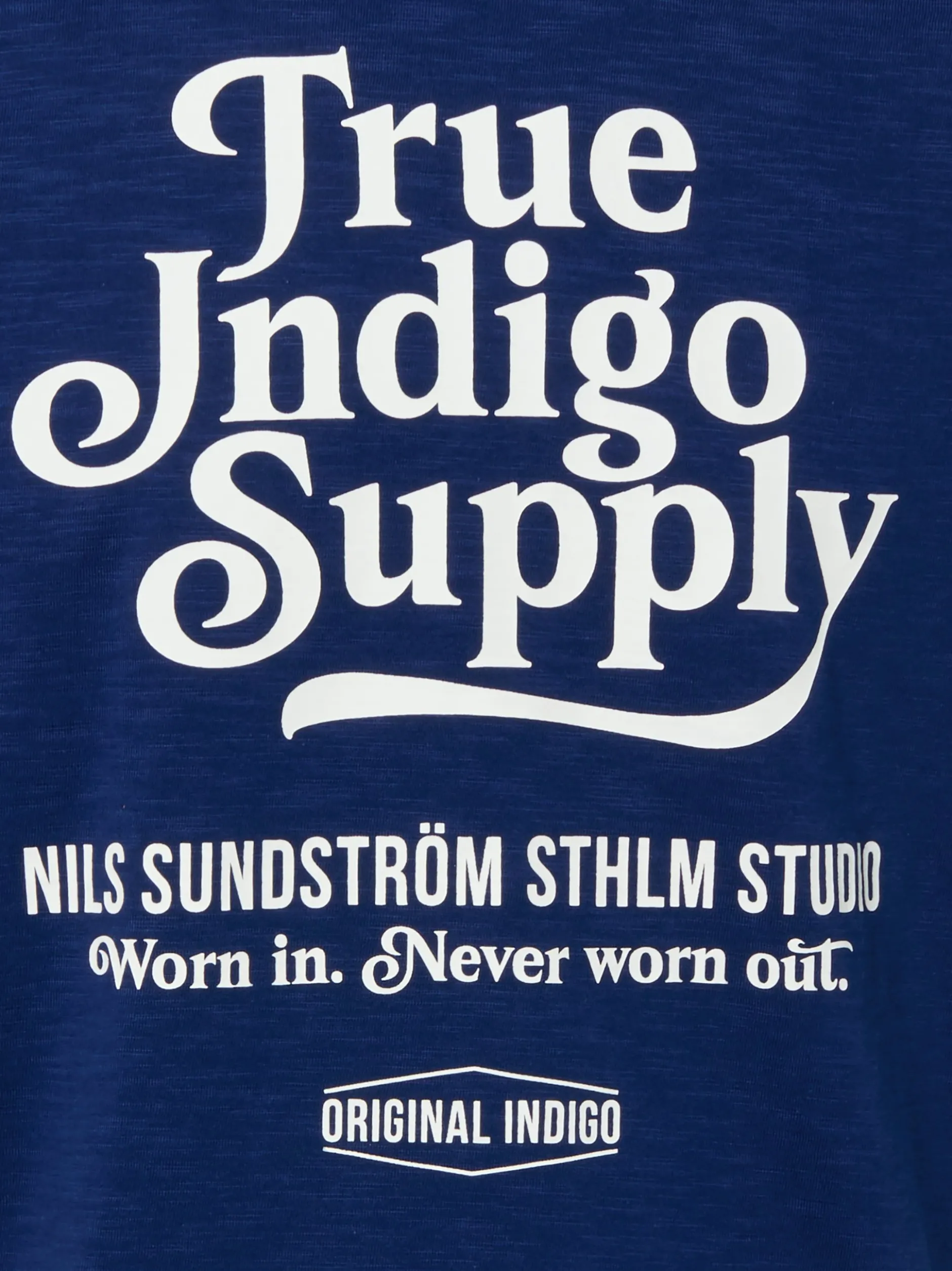 Nils Sundström Herren T-Shirt in indigo weiß
