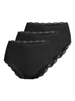Nina von C. Damen Hüftslip - 3er Pack Body & Soul in schwarz