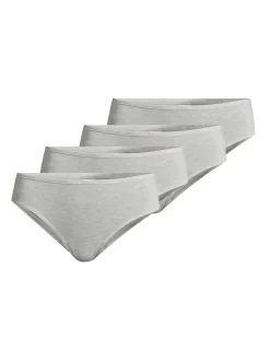 Nina von C. Damen Mini Slip - 4er Pack Light & Easy in grau