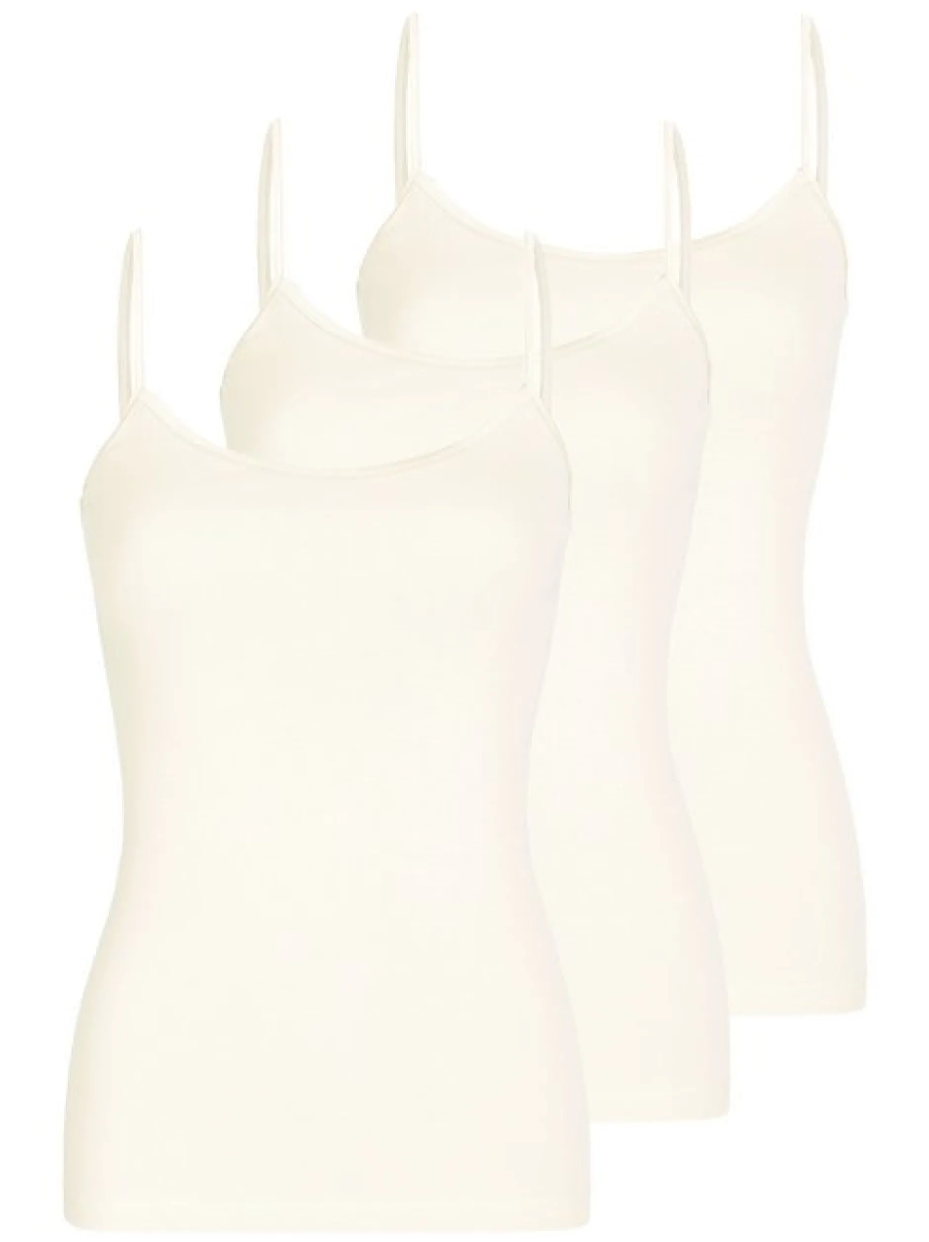 Nina von C. Damen Spaghetti Top - 3er Pack Daily in beige