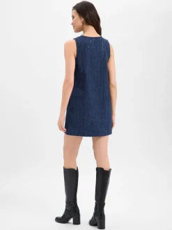 Noisy May Damen Pailletten-Jeanskleid - NMAmalie in denim