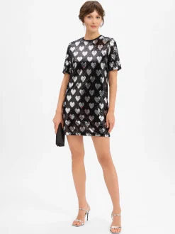 Noisy May Damen Paillettenkleid - NMWinnie in silber schwarz