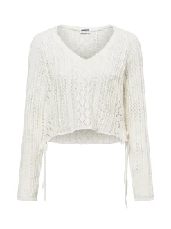 Noisy May Damen Strickpullover - NMLuna in ecru