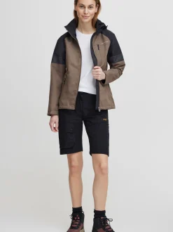 North Bend Damen Kurzjacke - NBToana W W-PRO 10.000 mit wasserdichter Beschichtung in grau