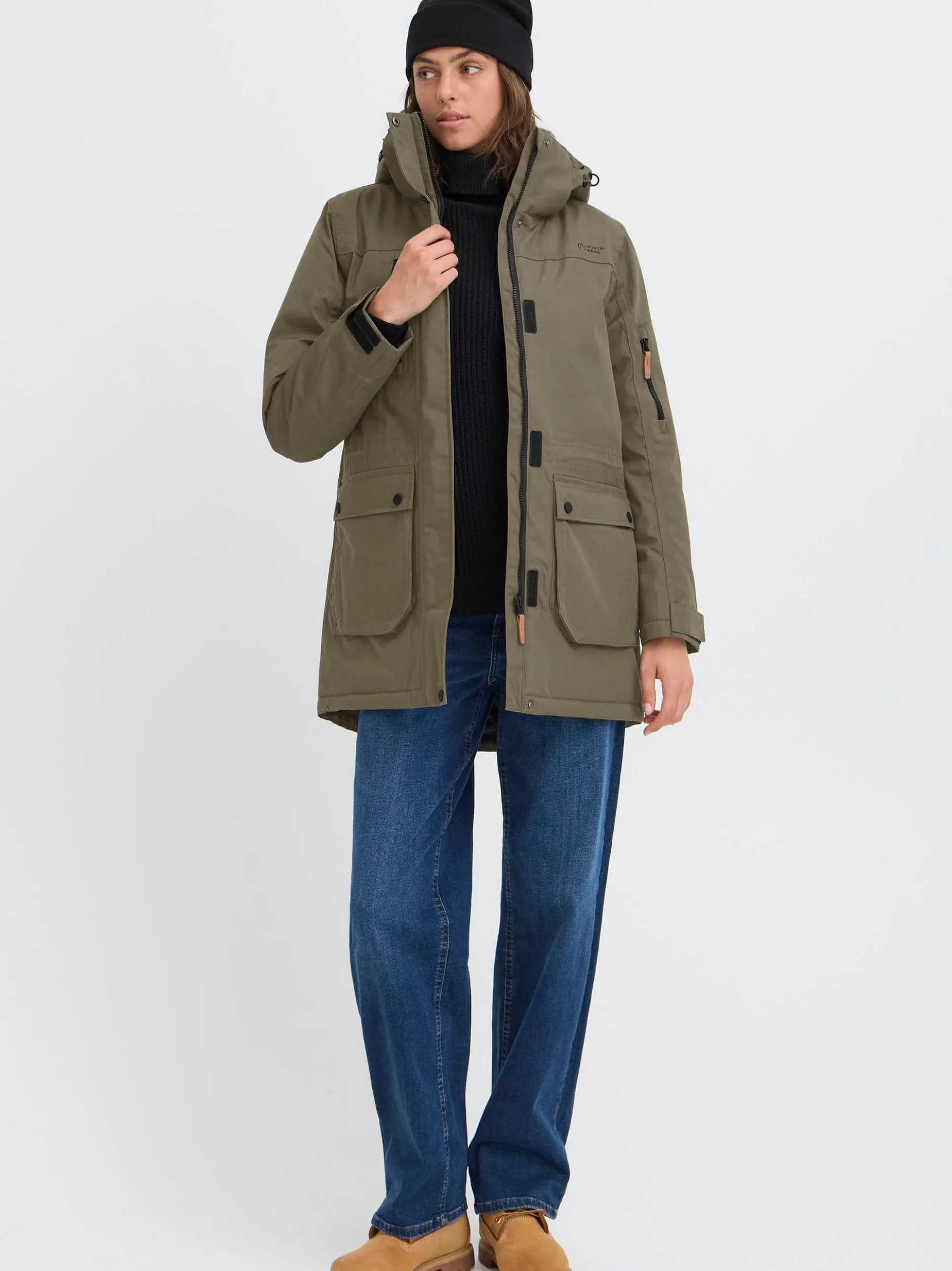 North Bend Damen Outdoorjacke - NBWanda in schlamm