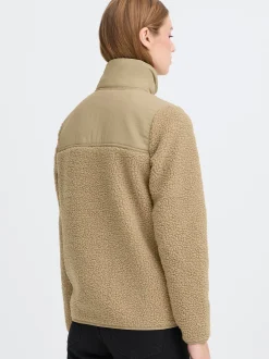 North Bend Damen Plüschjacke - NBGalonne W Teddy Jacket in beige