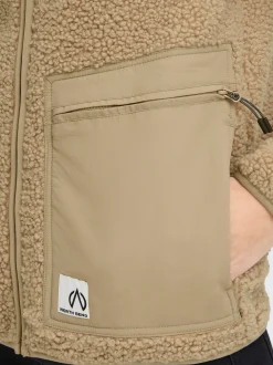 North Bend Damen Plüschjacke - NBGalonne W Teddy Jacket in beige