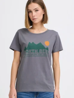 North Bend Damen Rundhalsshirt - NBCash in grau