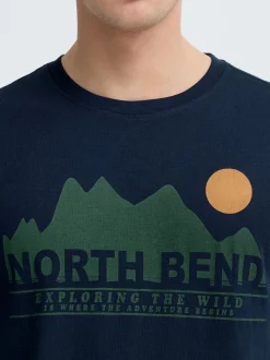 North Bend Herren Rundhalsshirt - NBCash in marine