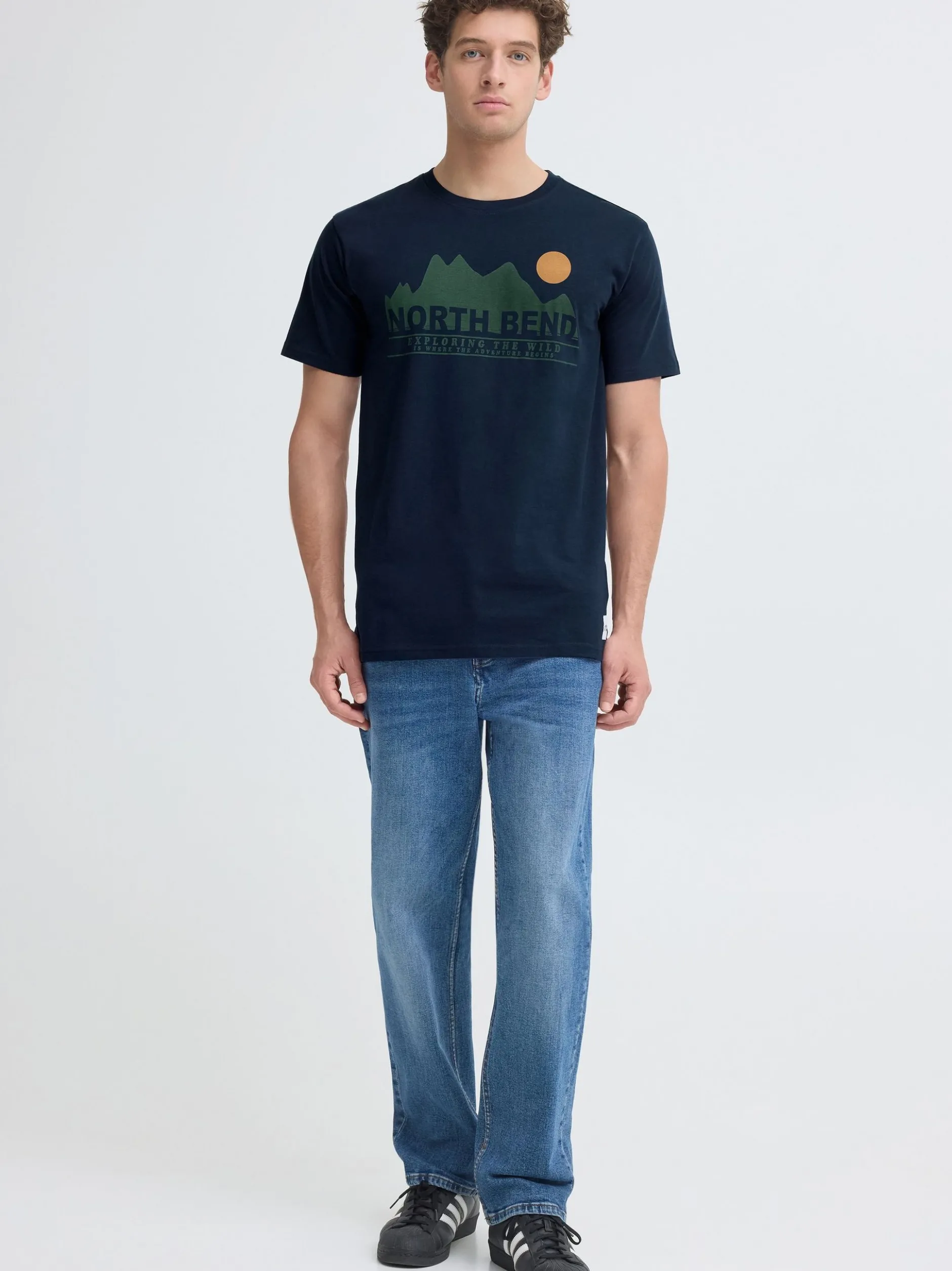North Bend Herren Rundhalsshirt - NBCash in marine