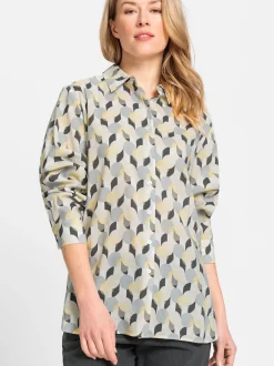 Olsen Damen Bluse in mehrfarbig - Ausschnitt: Rundhals