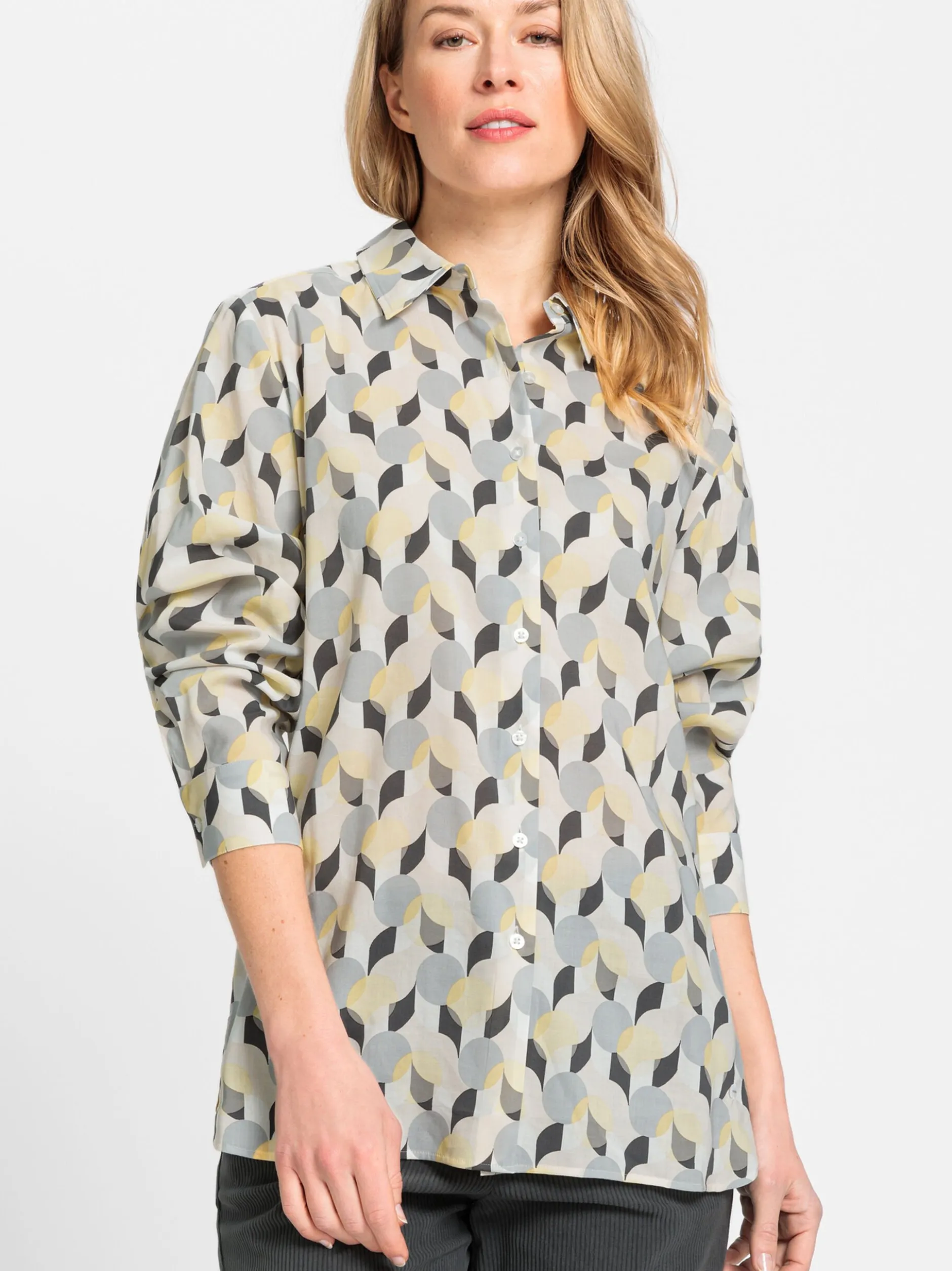 Olsen Damen Bluse in mehrfarbig - Ausschnitt: Rundhals