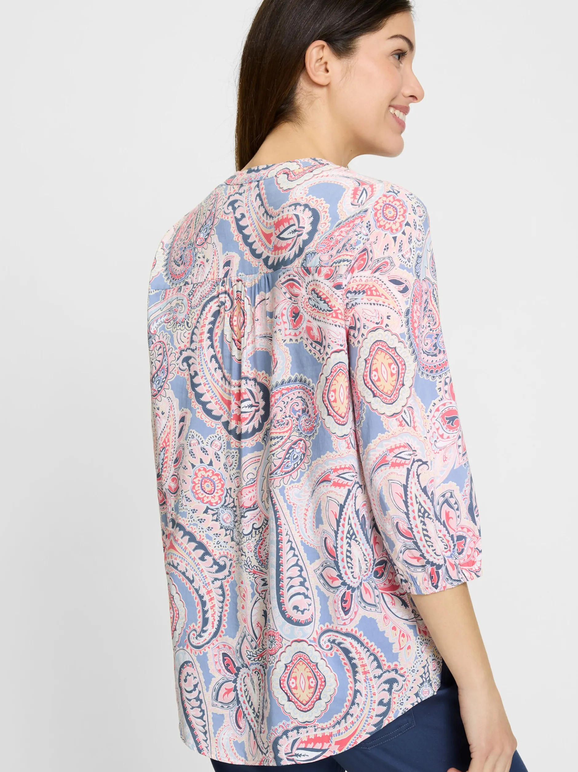 Olsen Damen Bluse in rosa - Ausschnitt: Rundhals