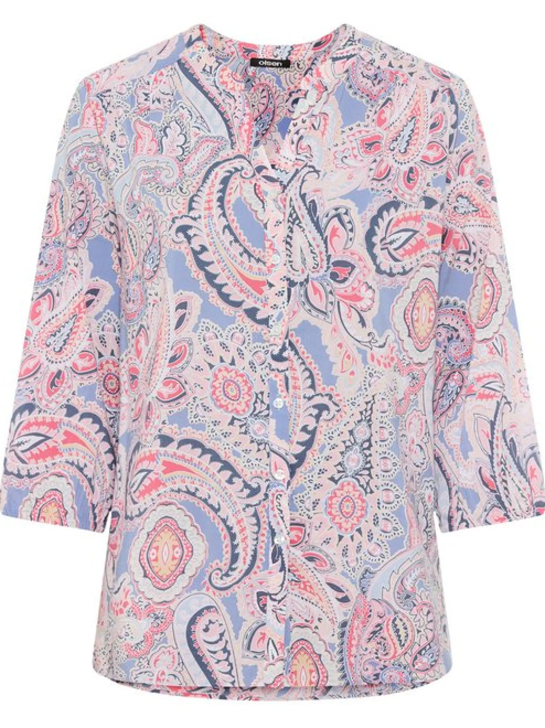 Olsen Damen Bluse in rosa - Ausschnitt: Rundhals