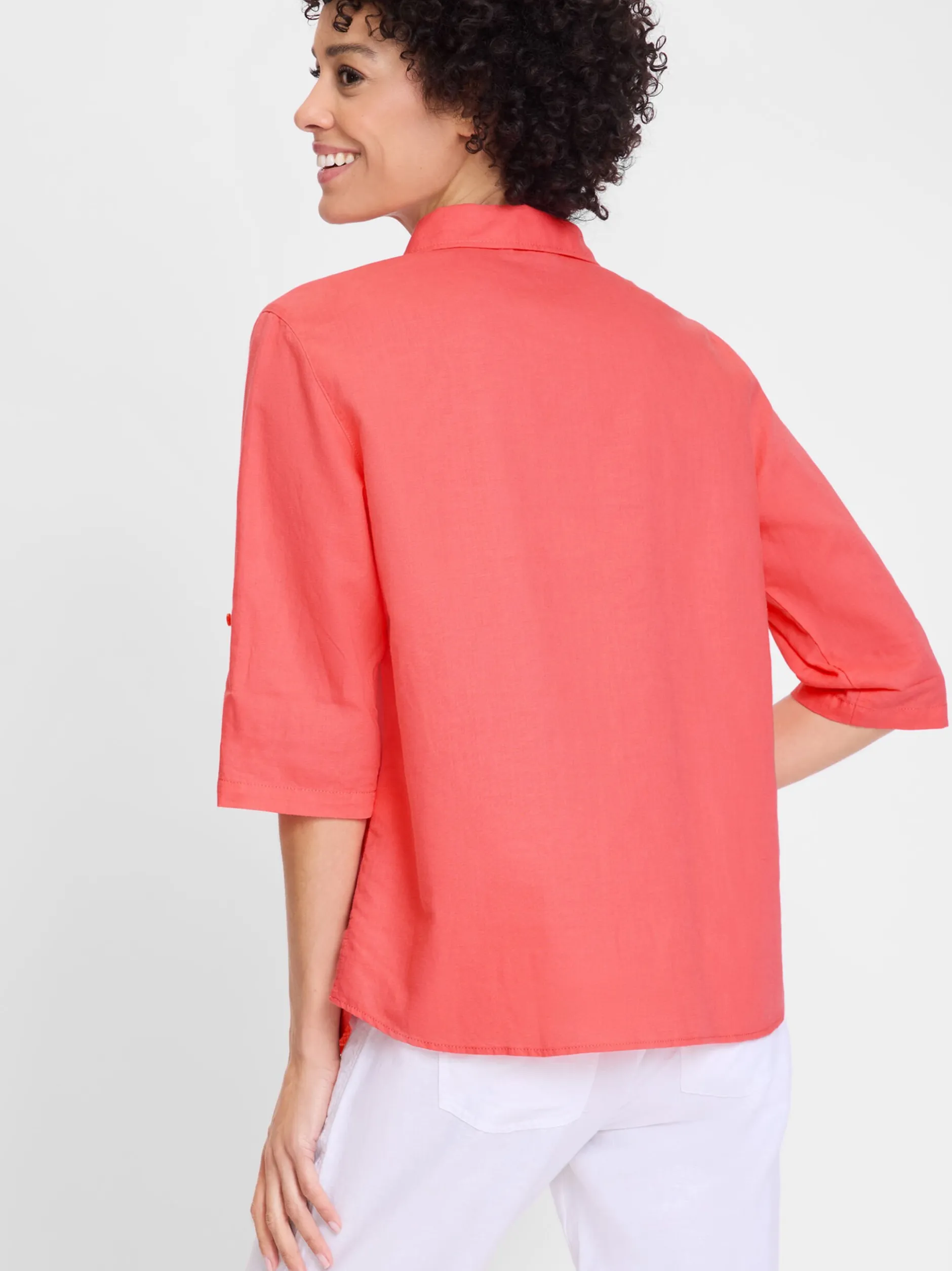 Olsen Damen Bluse in rosa - Ausschnitt: V-Ausschnitt