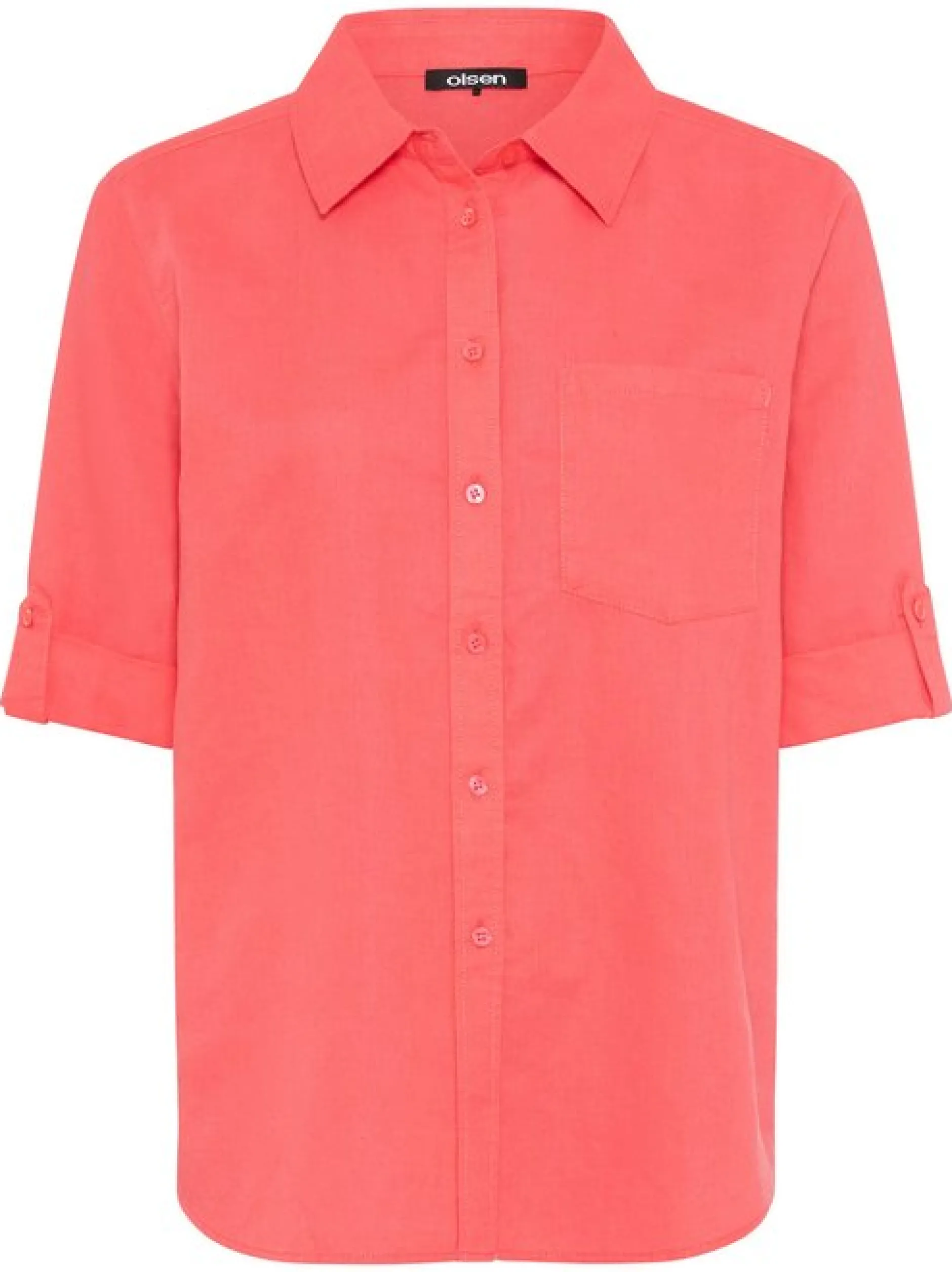 Olsen Damen Bluse in rosa - Ausschnitt: V-Ausschnitt