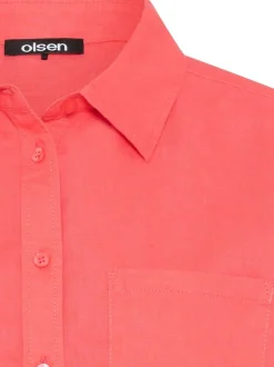 Olsen Damen Bluse in rosa - Ausschnitt: V-Ausschnitt