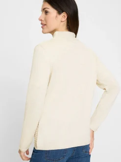 Olsen Damen Cardigan in ecru - Ausschnitt: Rundhals