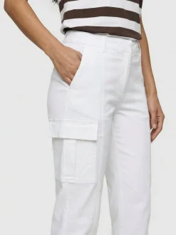 Olsen Damen Cargohose - Lisa Straight in weiß