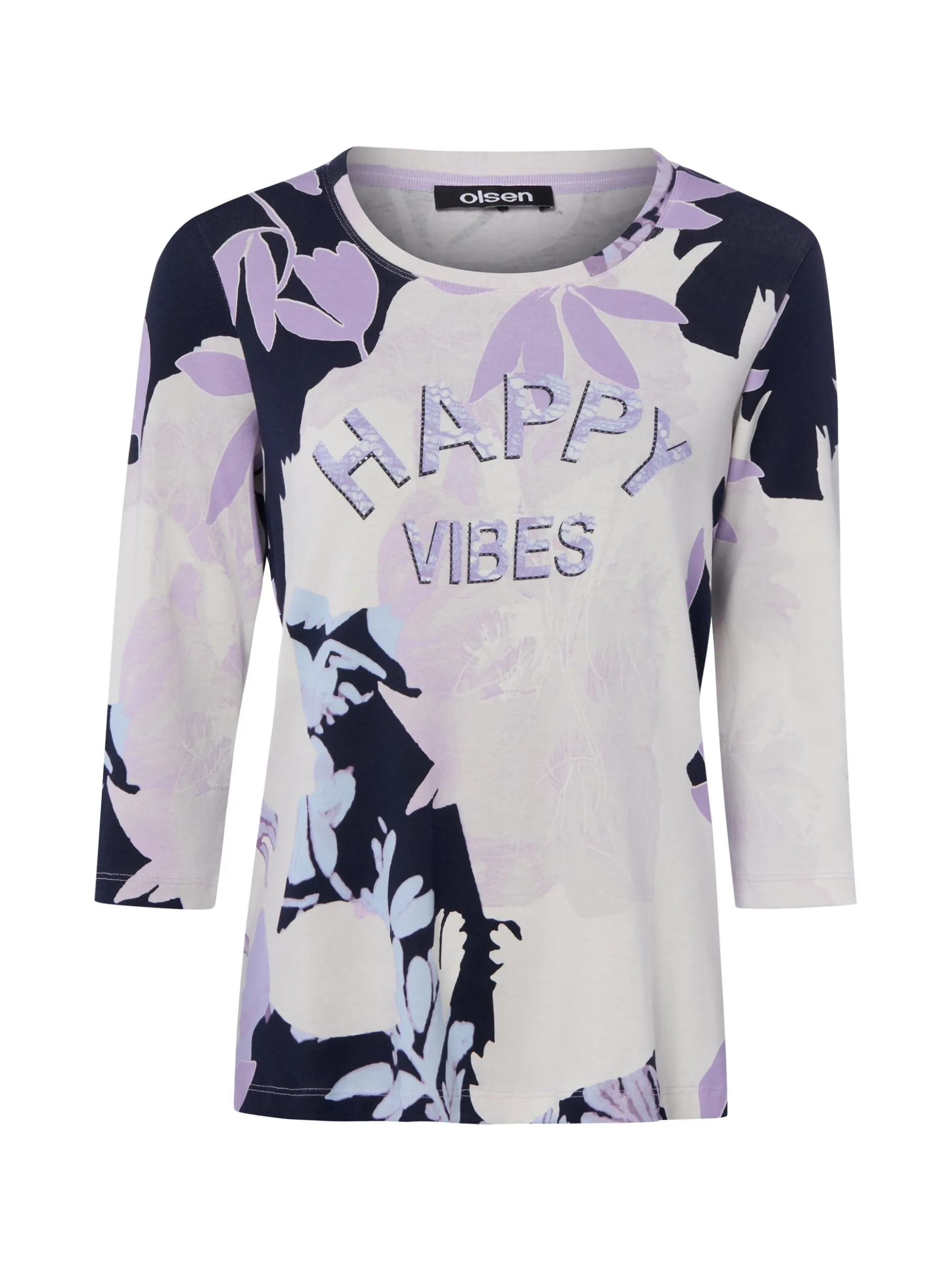 Olsen Damen Langarmshirt - Hannah in flieder ecru