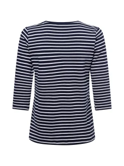 Olsen Damen Langarmshirt - Hannah in marine weiß