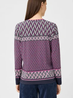 Olsen Damen Langarmshirt in lila - Ausschnitt: Rundhals