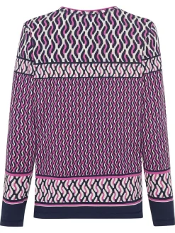 Olsen Damen Langarmshirt in lila - Ausschnitt: Rundhals