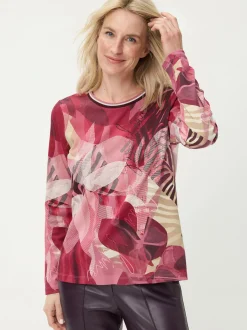 Olsen Damen Langarmshirt in rot - Ausschnitt: Rundhals