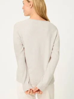 Olsen Damen Pullover in beige - Ausschnitt: V-Ausschnitt