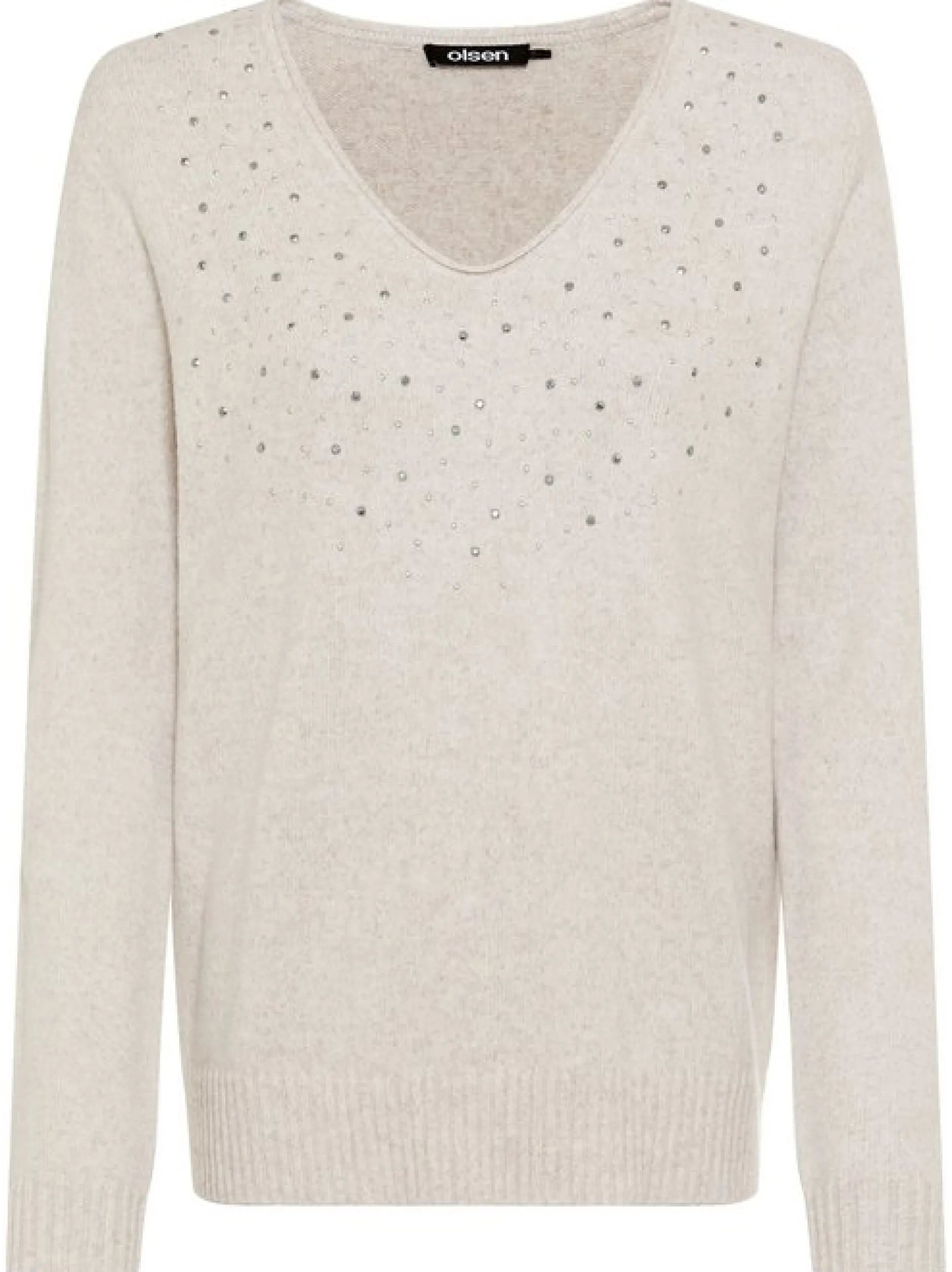 Olsen Damen Pullover in beige - Ausschnitt: V-Ausschnitt