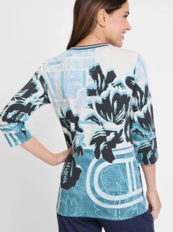 Olsen Damen Shirt in blau - Ausschnitt: Rundhals