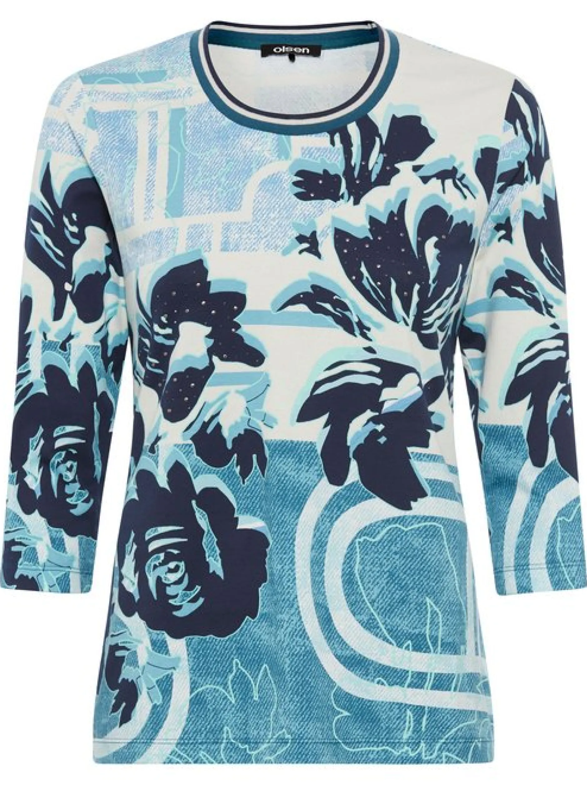 Olsen Damen Shirt in blau - Ausschnitt: Rundhals