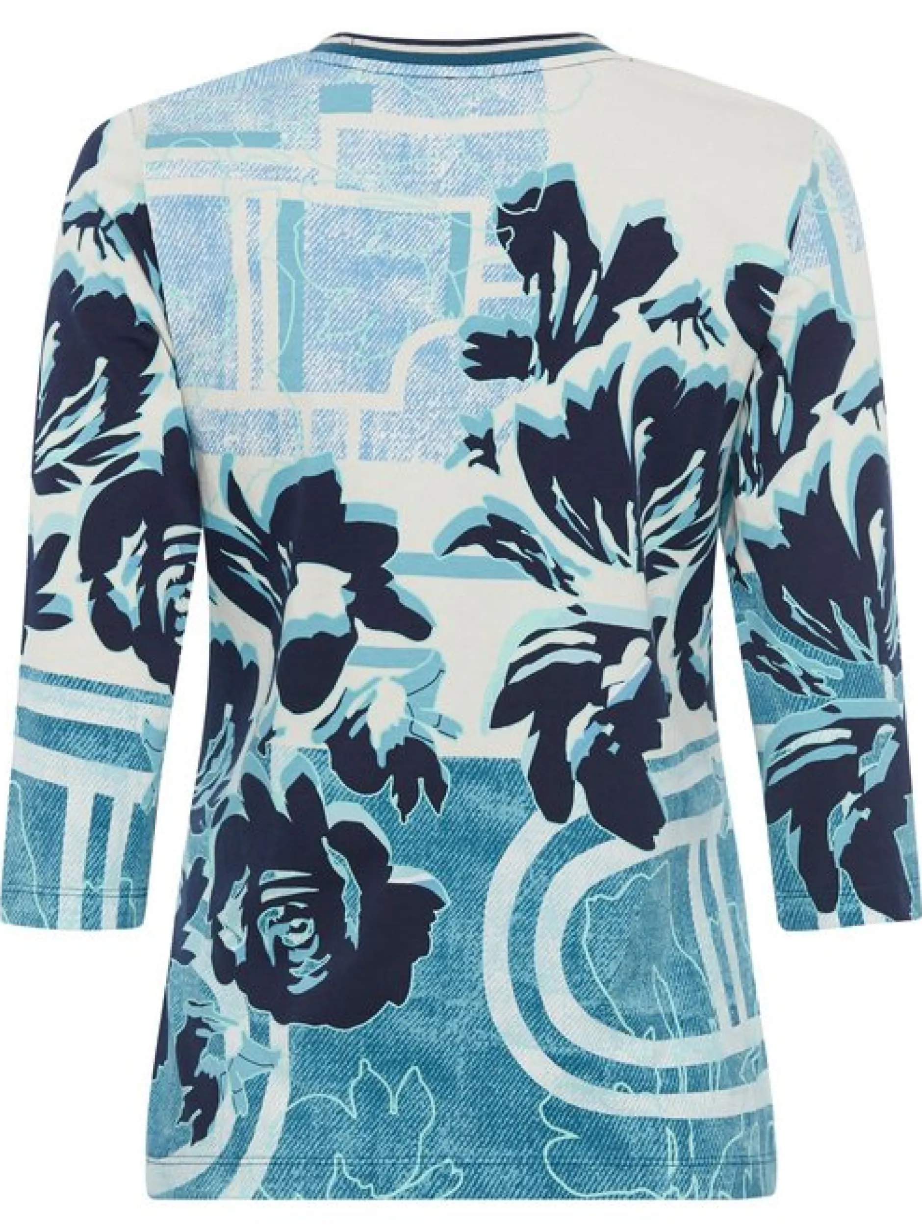 Olsen Damen Shirt in blau - Ausschnitt: Rundhals