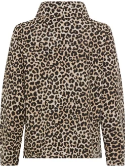 Olsen Damen Sweatshirt in beige schwarz - Ärmel: langarm