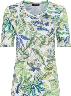 Olsen Damen T-Shirt - Edda in grün blau - Ärmel: Halbarm