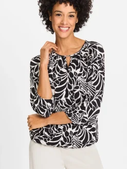 Olsen Damen T-Shirt in schwarz - Ausschnitt: Rundhals