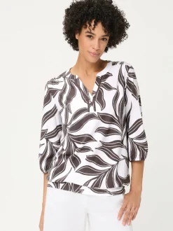 Olsen Damen Tunikashirt - Clara in schoko weiß