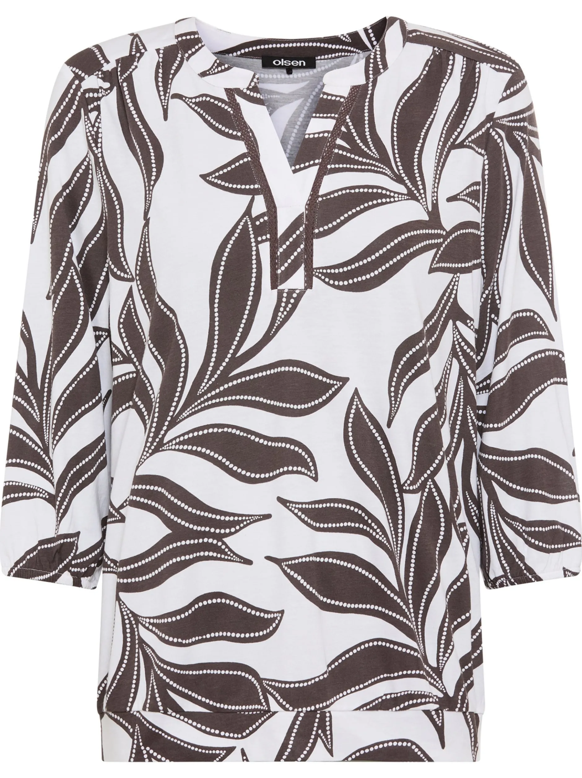 Olsen Damen Tunikashirt - Clara in schoko weiß