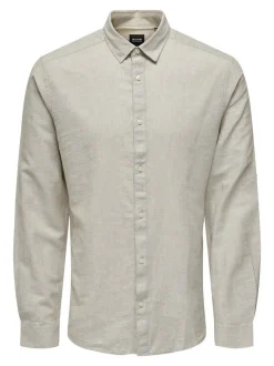 Only&Sons Herren Hemd in grau - Ärmel: langarm