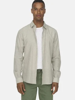 Only&Sons Herren Hemd in grau - Ärmel: langarm