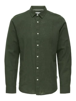 Only&Sons Herren Hemd in grün - Ärmel: langarm