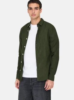 Only&Sons Herren Hemd in grün - Ärmel: langarm