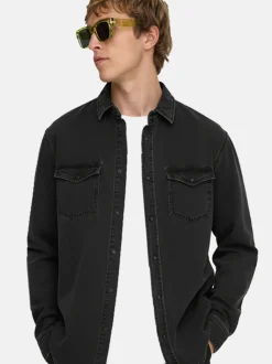 Only&Sons Herren Jeanshemd - 2er Pack Bane in grau